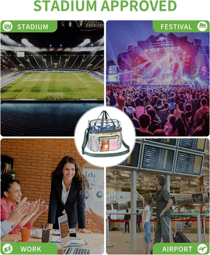 Miniatura 46 de MAY TREE Bolsa transparente para eventos en estadios de 12 x 6 x 12 pulgadas, bolsa de almuerzo transparente con correas reforzadas para trabajo