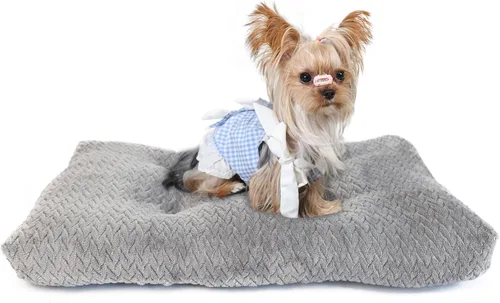 Miniatura 36 de Cama Lavable para Jaula de Perro de 18 Pulgadas Pequeña Antideslizante Impermeable Cálida Acogedora Suave para Mascotas Cachorros, Almohadas