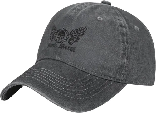 Cowboy Hat Trendy Hats for Man and Women Djustable Four Season Outdoor Baseball Cap of Hell Skull with Angel Deep Heather
