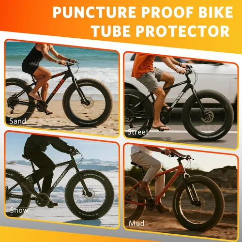 Miniatura 5 de OUXI Inserto de neumático de 20 x 4.0, protector de tubo de bicicleta a prueba de pinchazos, sin forro plano para neumáticos de bicicleta, detiene