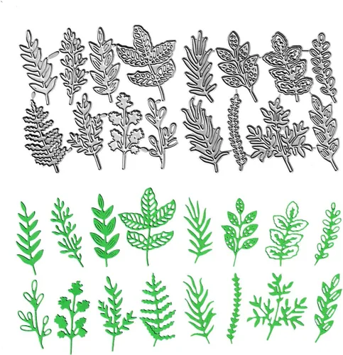 16 troqueles de corte de hojas, diseño de flores de verano, hojas de otoño, plantillas de metal en relieve para tarjetas, álbumes de recortes y