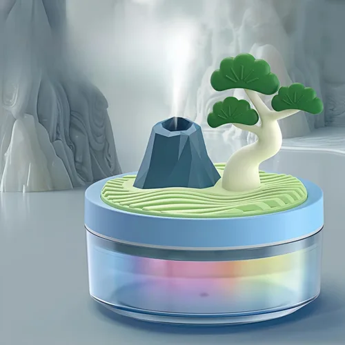 Mini Humidificador Lindo 320mL con Vapor Frío con 2 Modos de Niebla, para Hogar/Cuna/Oficina, Mini Humidificador de Aire Portátil, humidificador Azul