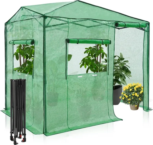 Miniatura 14 de EAGLE PEAK Invernadero portátil grande de 12 x 8 pulgadas, instalación rápida, para interiores y exteriores, puertas de entrada enrollables