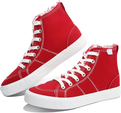 Miniatura 47 de Obtaom Zapatos de lona de alta calidad para mujer/hombre para jugar a media pantorrilla, zapatillas de deporte de moda casuales con cordones de alta