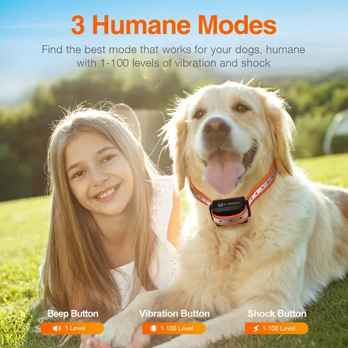 Miniatura 2 de ROJECO Collar de entrenamiento para perros con control remoto de 3300 pies, IPX7 impermeable, recargable, collar de choque para perros grandes