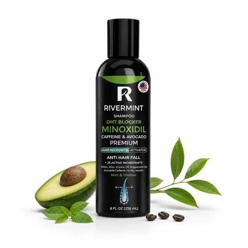 Champú de minoxidil fortalecedor del cabello, aceite de ricino, biotina, aceite de aguacate, cafeína, palma enana americana, cebolla y redensyl para