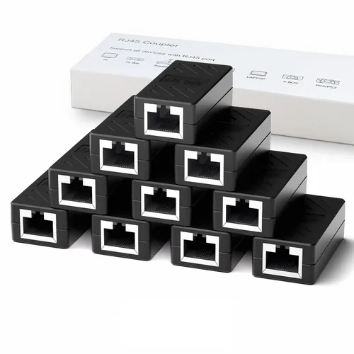 Miniatura 15 de Dingsun Acoplador RJ45, extensor Ethernet para conector hembra a hembra Cat7/Cat6/Cat5e/Cat5 (1 paquete, negro)
