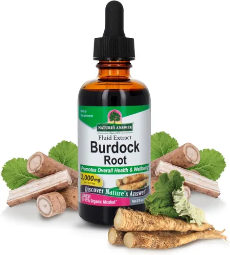 Nature's Answer Raíz de bardana | Suplemento de hierbas | Super concentrado | Promueve la salud y el bienestar general | Bajo contenido de alcohol y