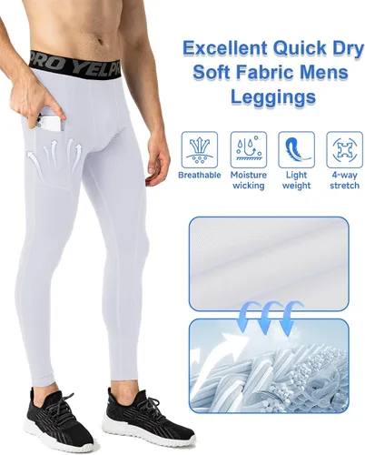 Miniatura 52 de SPVISE Pantalones de compresión para hombre, leggings para deportes, gimnasio, mallas atléticas frescas y secas, capa base para correr, fútbol