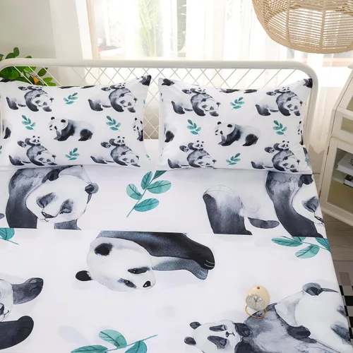 Miniatura 5 de CVHOUSE Panda - Juego de sábanas bajeras de tamaño individual, juego de ropa de cama para niños y niñas, bonito juego de sábanas, 1 sábana encimera