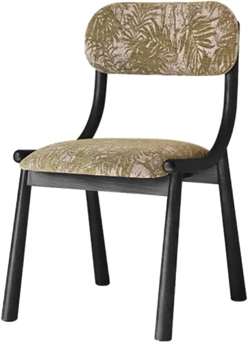 Miniatura 14 de Rustic Fabric Dining Room Chairs, Kitchen Chair with Backrest, Dining Chairs Lobby Chair Set for French Country Farmhouse Kitchen Home Brown+black