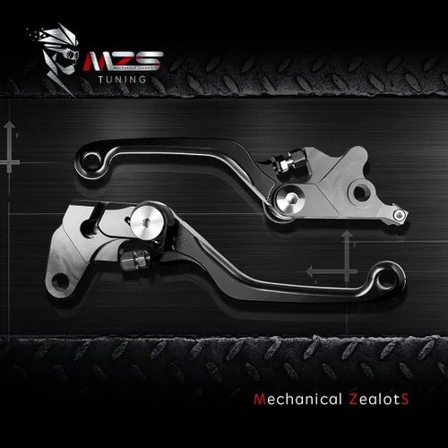 Miniatura 6 de MZS Palancas de embrague de freno negras para motocross, pivote ajustable, CNC compatible con DRZ4S DRZ4SM 2025-2026 / DRZ400E 04-07 / DRZ400S 00-24
