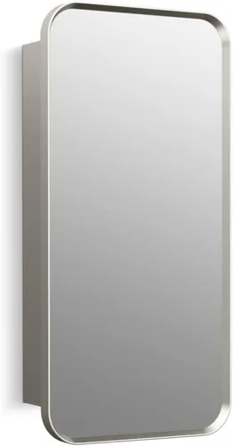 Miniatura 14 de Kohler 35573-BNL Verdera® - Espejo de gabinete de medicina enmarcado, diseño cápsula, interior espejado, gabinete de baño, estantes de vidrio