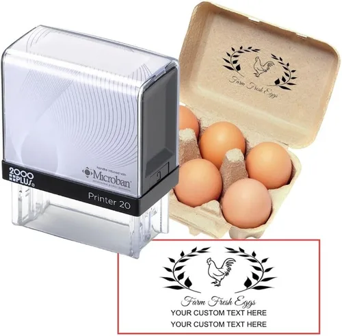 Sello autoentintado para caja de huevos personalizada, sello de cartón de huevos frescos de granja, luego el nombre de tu granja como un sello
