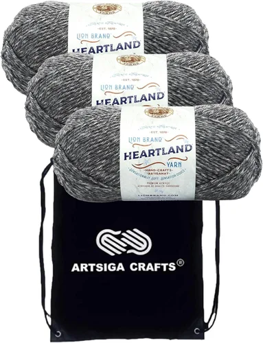 Miniatura 8 de Lion Brand Heartland Capitol Reef 136-140 (3 cadejos - mismo lote de tinte) Hilo estambre medio #4 acrílico para crochet y tejer con bolsa