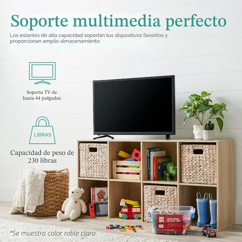 Miniatura 6 de Best Choice Products Organizador de almacenamiento de 8 cubos, apertura de estante de 11 pulgadas, estantería, estante de exhibición, personalizable