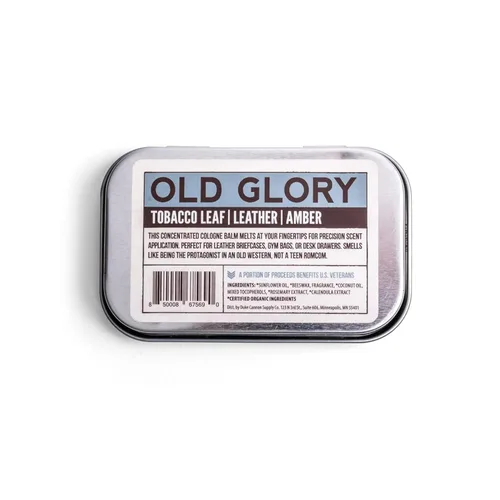Miniatura 2 de Duke Cannon - Colonia sólida - Old Glory - Bálsamo concentrado de colonia premium, aroma a tabaco fresco, ámbar y cuero, lata de viaje de 1.5 onzas