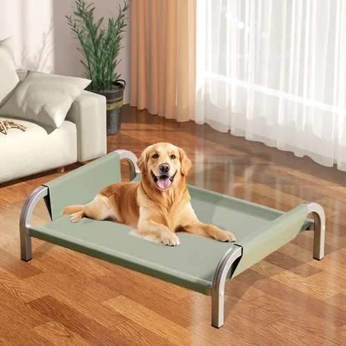 Miniatura 5 de Elevated Pet Bed Raised Cat Dog Bed Sturdy Breathable Portable Comfortable Cot Pet Hammock for Indoor Cats Puppy Kitten Green M- Green L