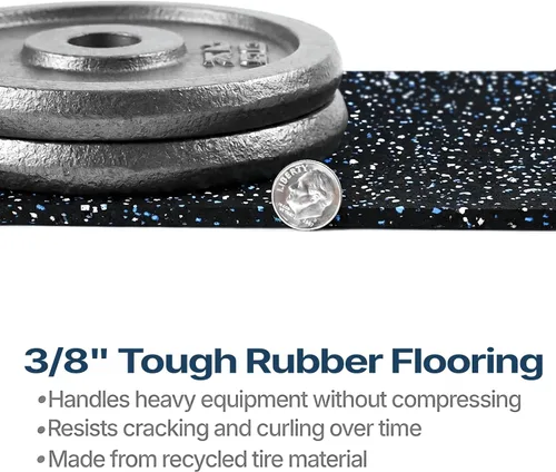 Miniatura 3 de Rollo de piso de goma resistente de 1/4" de espesor de Floor Inc Tapetes de piso de goma reciclada flexibles para gimnasio en casa Tapete
