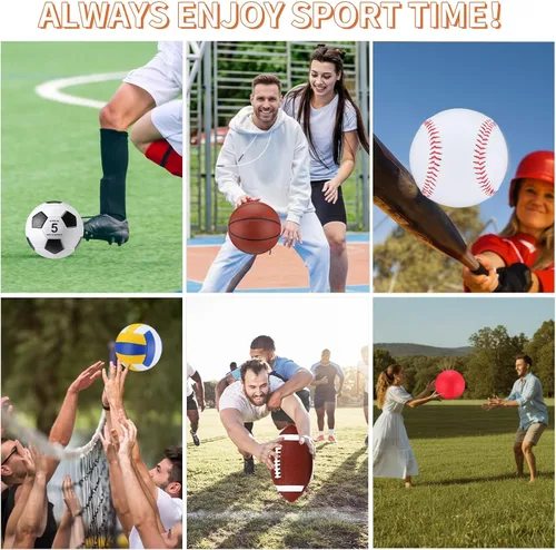 Miniatura 4 de Liliful Juego de 36 pelotas deportivas surtidas a granel para fútbol, fútbol, patio, baloncesto, voleibol, béisbol con bolsa de equipo para niños
