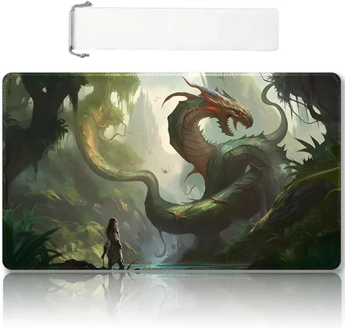 Miniatura 6 de Tapete de Juego MTG Premium Cosido con Zonas y Respaldo de Goma Antideslizante - Tapete de Juego TCG para MTG y Otros Juegos de Cartas - Diseño Dkt