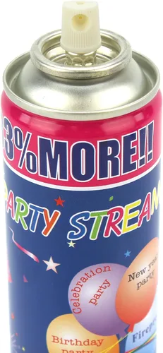 Miniatura 6 de Party Streamer - Cuerda en aerosol en una lata para niños, suministros de fiesta para niños, perfecto para fiestas/eventos, 2 cajas de 24 latas