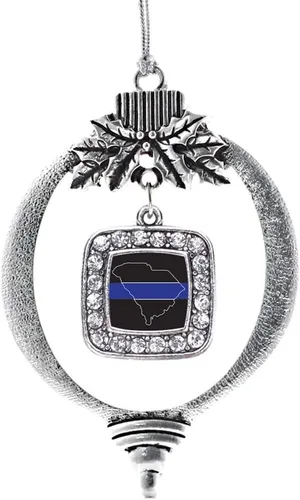 Miniatura 239 de Inspired Silver - Nana púrpura - Adorno de Navidad plateado - Adorno cuadrado para árbol de Navidad con circonita cúbica - Decoración colgante