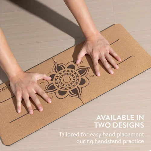 Miniatura 4 de Navaris Rodillera de corcho para yoga, antideslizante para esterillas de ejercicio, 0.2 pulgadas (0.236 in), acolchado extra grueso para pilates