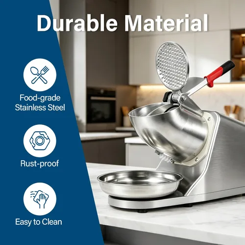 Miniatura 3 de F2C Trituradora de hielo eléctrica Máquina de afeitar de cono de nieve con cuchillas de acero inoxidable 300W 145 lbs/hr para uso doméstico