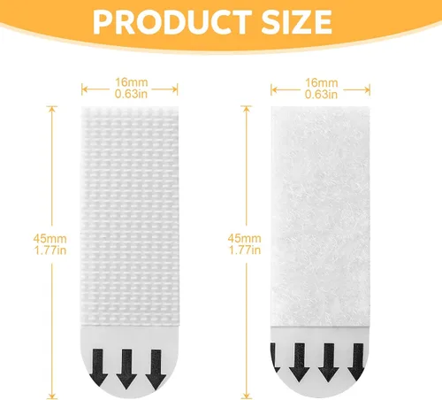 Miniatura 4 de Sinnsally Tiras para Colgar Cuadros Pequeños de Servicio Pesado, 40 Pares (80 Tiras) Ganchos Adhesivos para Cuadros para Paredes Sin Clavos, Sin
