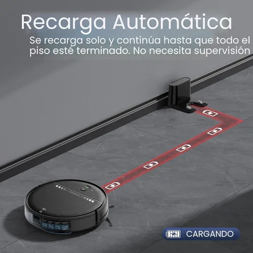 Miniatura 7 de Robot aspirador y trapeador para pelo de mascotas, robot aspirador 2 en 1 para suelos duros y alfombras con diseño delgado de 2.87 pulgadas, control