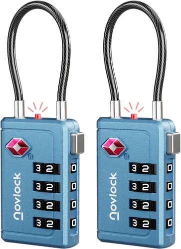 Miniatura 20 de Cerradura de equipaje aprobada por la TSA Indicador de inspección, combinación de 4 dígitos, aleación de zinc duradera para maletas, mochilas