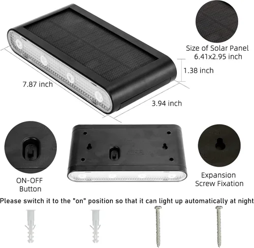 Miniatura 2 de Luces solares de pared para exteriores, 3000 K blanco cálido, impermeables, elegantes luces modernas, iluminación solar brillante arriba y abajo