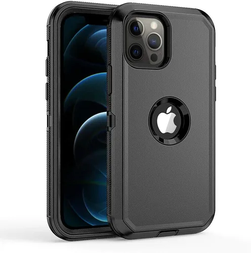 Defender - Funda protectora compatible con iPhone 12 Pro Max, funda híbrida a prueba de golpes, diseño de doble capa, cubierta dura diseñada para