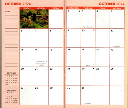 Miniatura 2 de Gardens 2023 - 2024 - Agenda de bolsillo de 2 años, calendario de inspiraciones, organizador, formato de página mensual