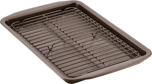 Circulon Juego de utensilios antiadherentes para hornear con bandeja de galletas antiadherente/bandeja para hornear y estante de enfriamiento, 2