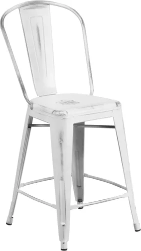 Miniatura 45 de Taburete de metal de interior y exterior de Flash Furniture, Metal, Plateado