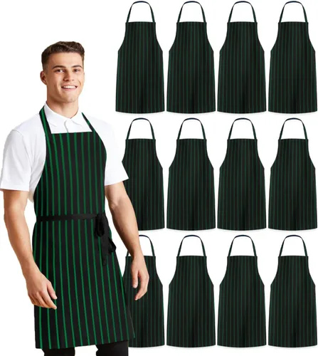 Miniatura 7 de Avalon Kitchen Aprons for Men - 100% Polyester Chef Apron Women with Extra Long Ties - Cooking Aprons for Women & Mens Apron Blanco