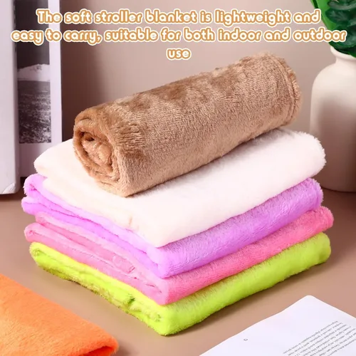 Miniatura 3 de Kinlop Manta de franela de 16 piezas, suave y cálida, manta de cama para recién nacido, viajes, 16 colores (20 x 28 pulgadas)