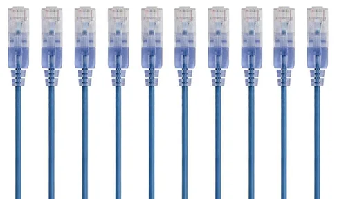 Miniatura 72 de Monoprice Cat6A - Cable de conexión Ethernet de 6 pulgadas, negro, UTP, 30 AWG, 10G, cable de cobre puro desnudo, sin enganche, RJ45, serie SlimRun