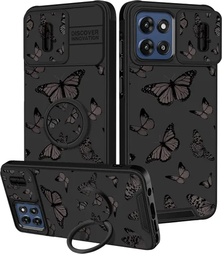 Miniatura 56 de Funermei Funda para Moto G Play 4G 2024 – Funda para teléfono para mujeres y niñas, diseño único de gato y libros, diseño único con funda