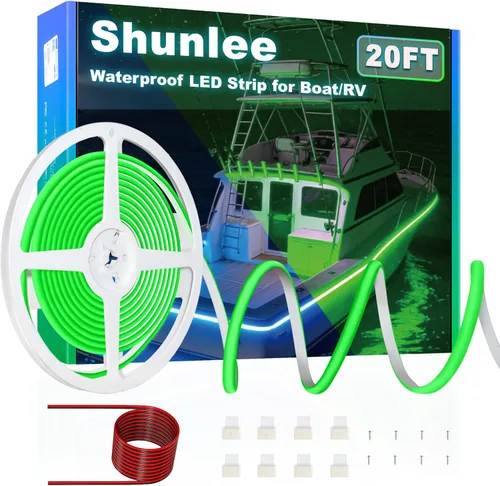 Miniatura 9 de SHUNLEE Luces LED para barco de 40 pies, IP67 COB impermeable, luces LED para pontón, interior de barco para pontón, cubierta, pesca nocturna