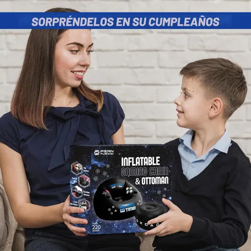 Miniatura 7 de FranFusion Silla de Juegos Inflable para Niños y Adolescentes con Portavasos y Bolsillo Lateral - Esta Silla de Juegos de Puf de Aire es el Mueble