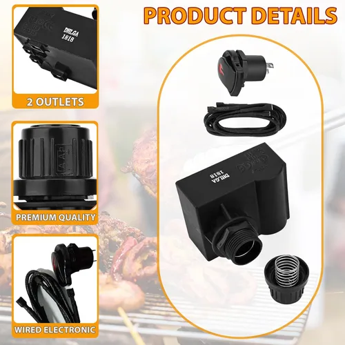 Miniatura 4 de Kit de encendido electrónico de 2 salidas para Char-Broil G511-0055-W1 2 Electrodo Interruptor Independiente, Encendido para Reemplazo Charbroil