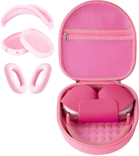 Miniatura 9 de Funda para auriculares Apple Airpods Max, estuche duro portátil de viaje para auriculares, bolsa con malla y cremallera para cargador y accesorios