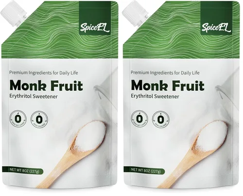 Miniatura 17 de SPICEEL Edulcorante de fruta de monje con alulosa, sustituto del azúcar blanco sin calorías, sin eritritol, apto para dieta cetogénica, de extracto