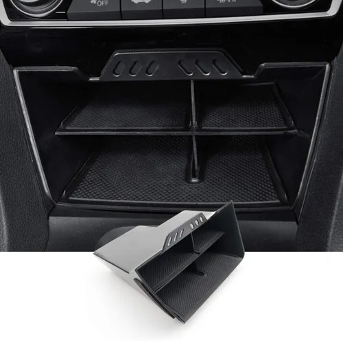 SKTU Organizador de consola central para Honda Civic 2016-2021 2016-2021 Accesorios Civic Insertar Honda ABS Negro Materiales 2021 Bandeja Civic