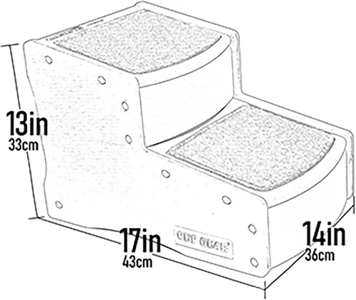 Miniatura 3 de Escalera para mascotas de 2 escalones para gatos y perros de hasta 75 libras, Chocolate