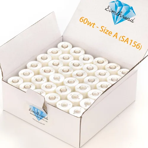 Miniatura 6 de Simthread 144 hilos de bobinas preenrolladas para bordar, clase 15, tipo A, tamaño SA156, poliéster negro de 60 pesos, compatible con Bernina Pfaff