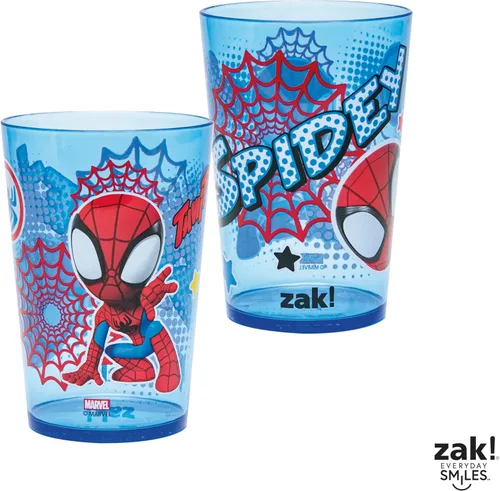 Miniatura 7 de Zak Designs Marvel Spider-Man - Juego de vasos anidables para el hogar, vasos de plástico sin BPA de 14.5 onzas, paquete de 4